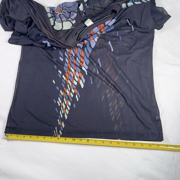 Vintage 1970s Gottex Maxi Dress Swim Cover Caftan Flowey Boho Blue Floral Medium - Picture 12 of 16